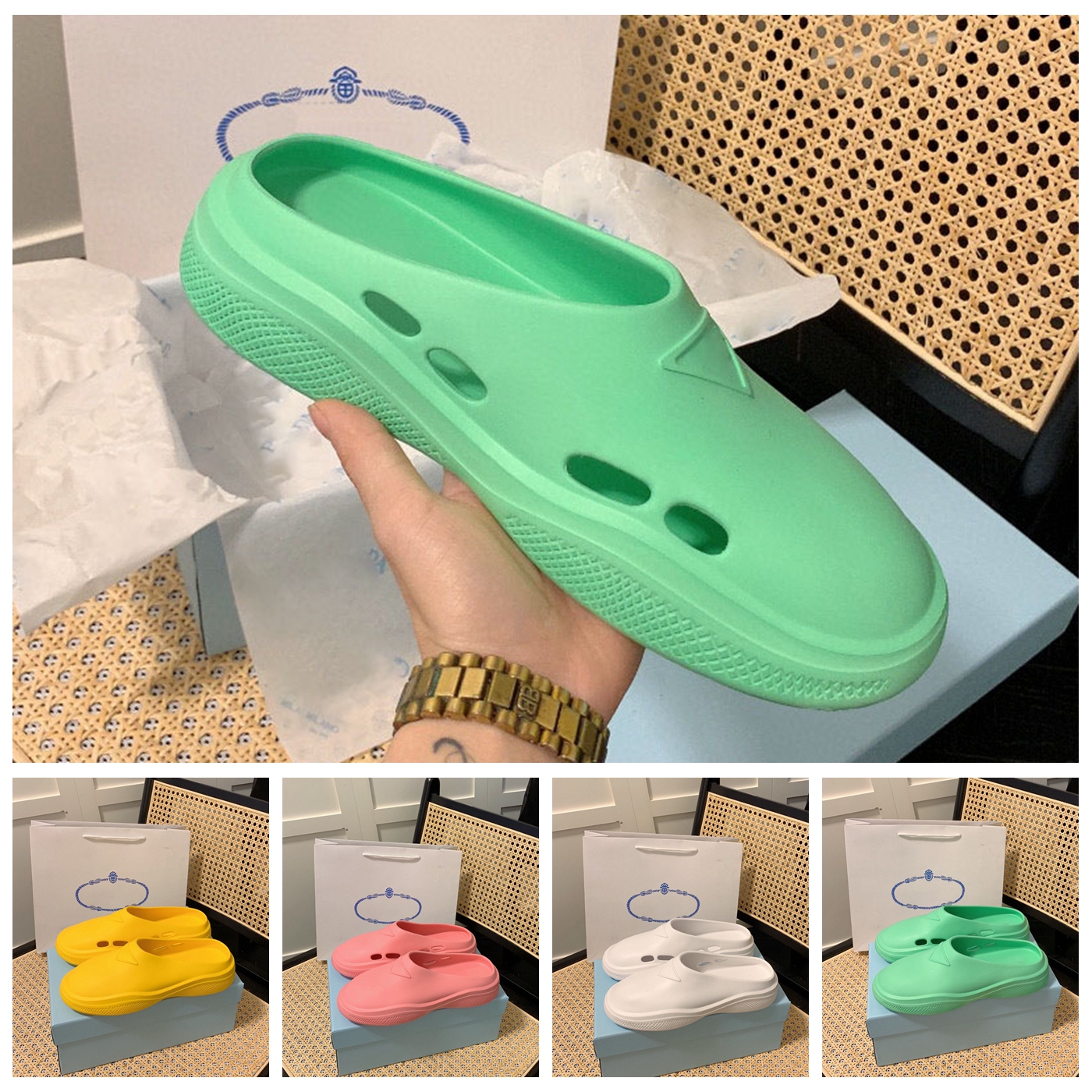 

Italy Designer Slipper Luxury Women Sandal Brand Slide Men Slippers Flat Bottom Flip Flop Design Sneakers Foam rubber sandals by shoebrand S85 06, #30 box