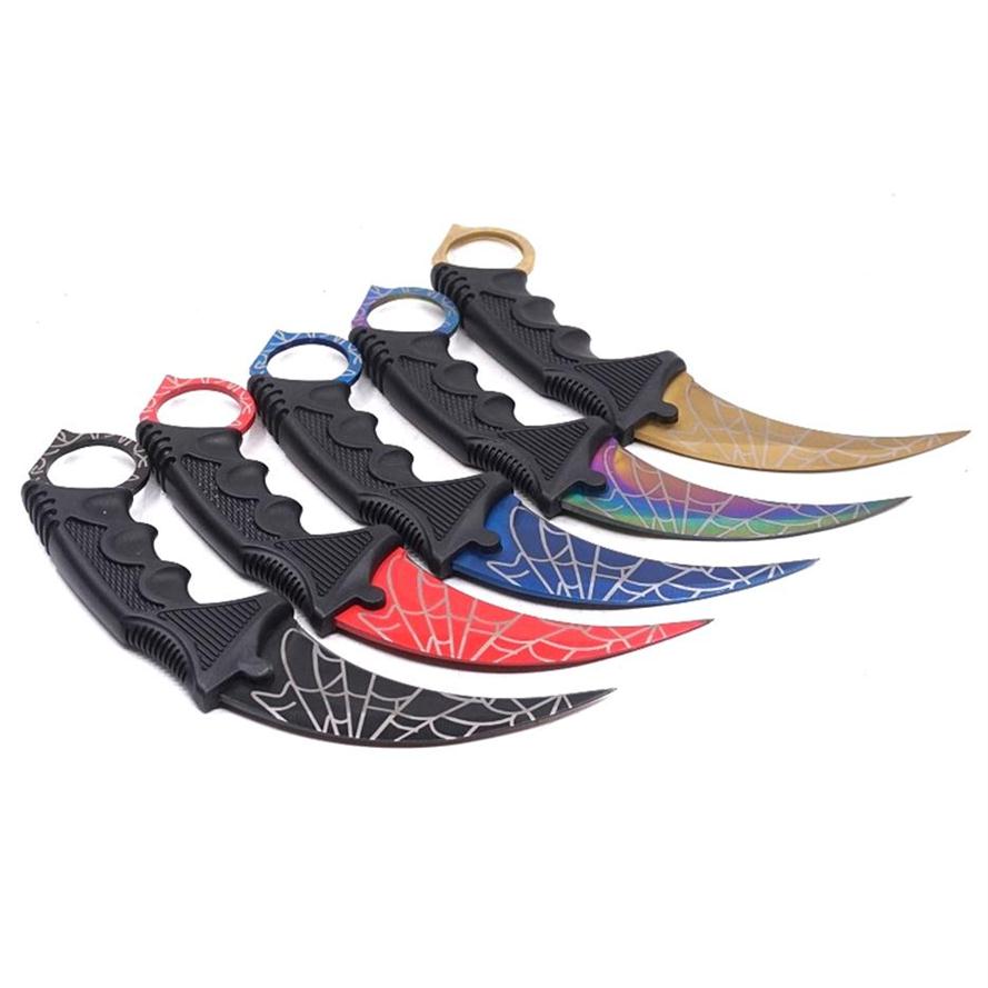

Karambit Knife CS GO Training Survival Pocket Knife Fixed Blade Game csgo claw knife Stainless Steel Outdoor Camping EDC Tools280z247R