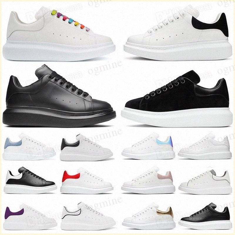

[With Box] Fashion Men Shoe Designer Woman Leather Lace Up Platform Oversized Sole Sneakers White Black mens womens Luxury velvet suede Casual Shoes 35-46 With logo s6Lb#, Hello