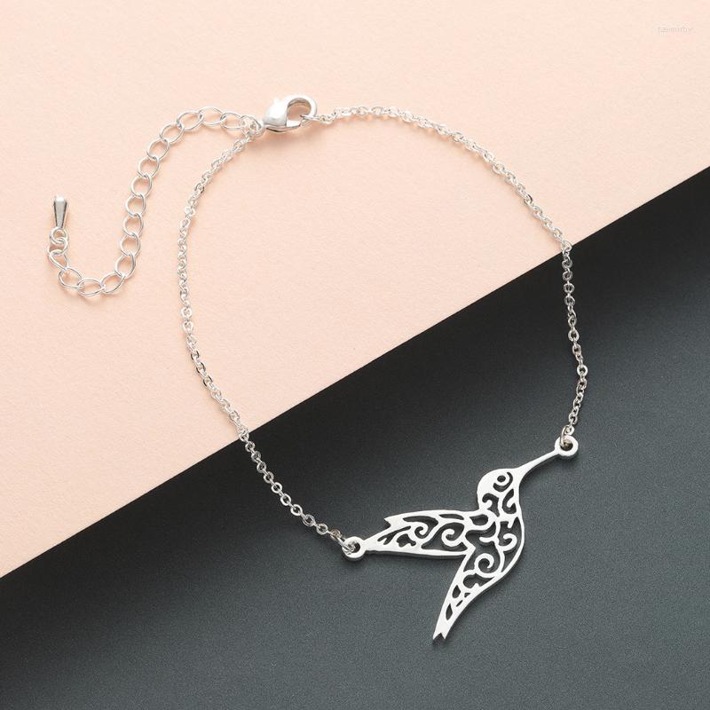 

Link Chain LUTAKU Cute Origami Hummingbird Women Bracelet Peace Bird Stainless Steel Men Jewelry Lover Gifts Fawn22