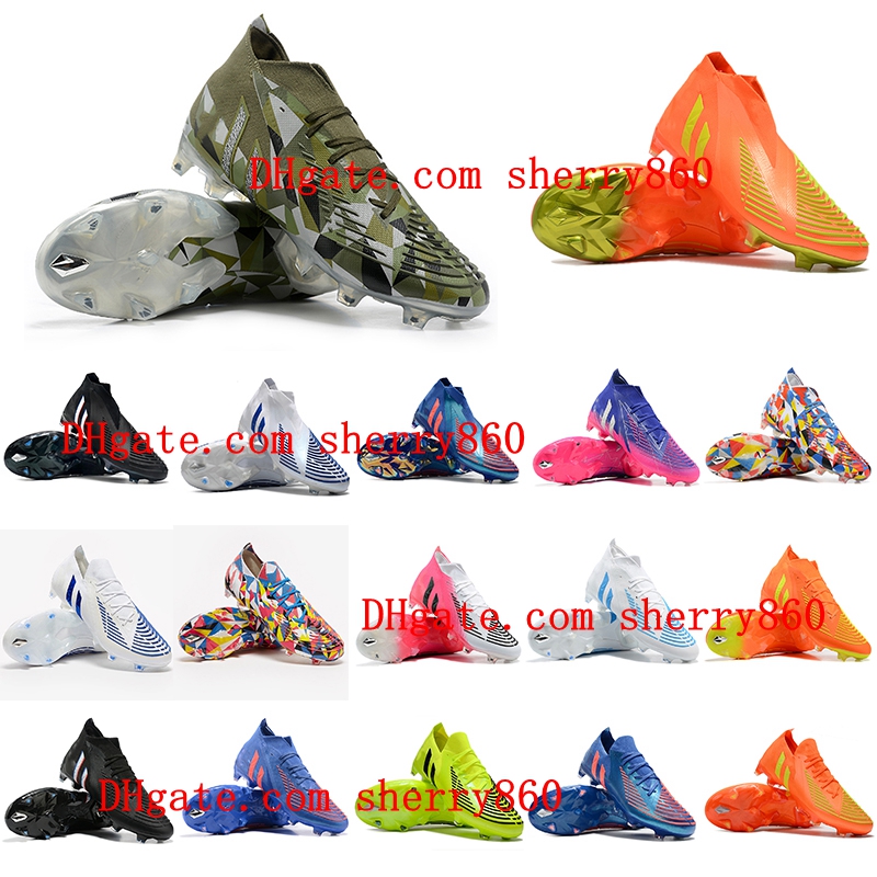 

Predator Edge Geometric.1 FG mens soccer shoes cleats football boots scarpe da calcio, As picture 13