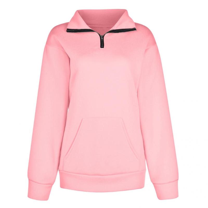 

Women's Hoodies & Sweatshirts Casual Sweatshirt Stylish Stand Collar Pure Color Jumper Simple JumperWomen's, Blue