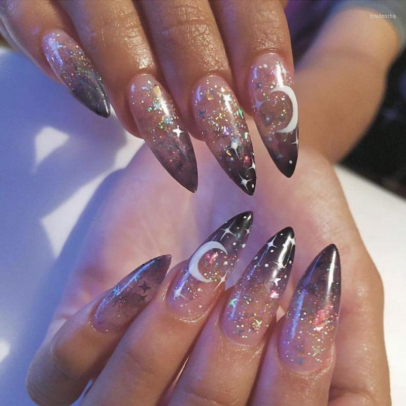 

False Nails 24pcs Fake Halloween Long Style Full Cover DIY Glue Press On Nail Supplies For Ballerina Tip Prud22
