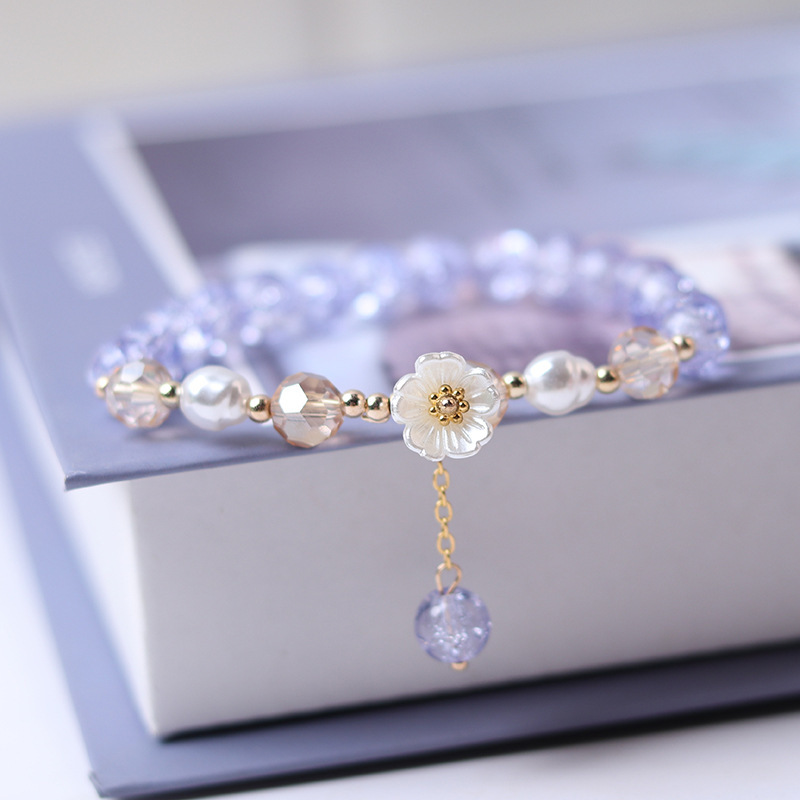 

Small Flower Net Red Color Bracelet Female Mori Student Crystal Bracelet Korean Version Simple Minority Jewelry