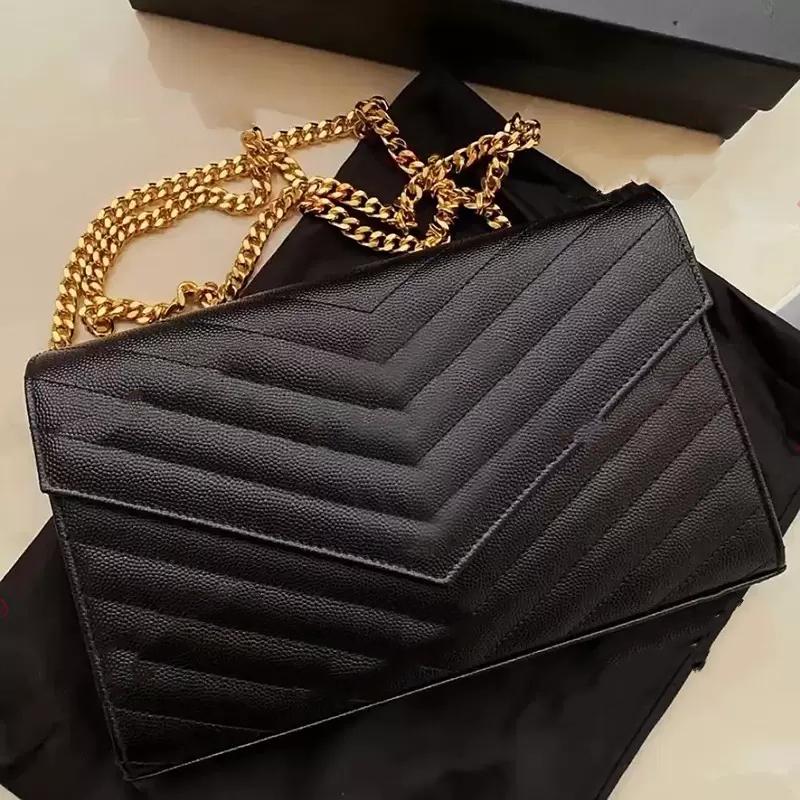 2022 Luxurys Designer YSL Le cuir Sacs de soirée Femmes Véritable sac à main Y Tapez une boîte cadeau de sac de chaîne d'épaule de qualité