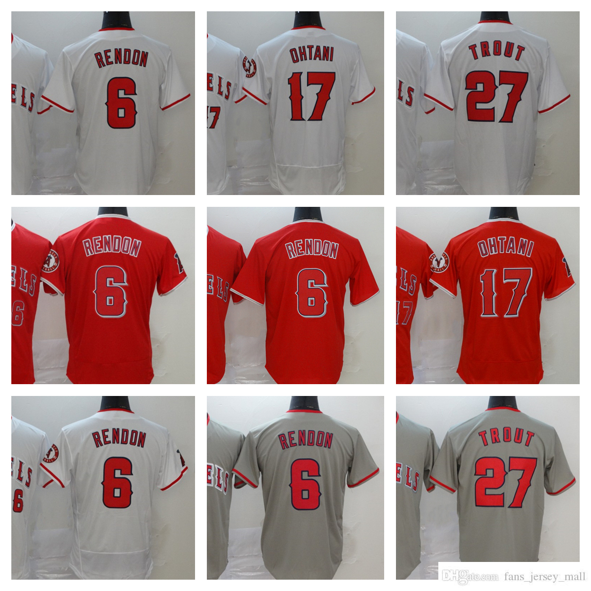 

Los Angeles 6 Anthony Rendon Baseball Jersey Angels City 17 Shohei Ohtani 27 Mike Trout Blank Stitched Jerseys Men Women Youth Size S--XXXL, As picture