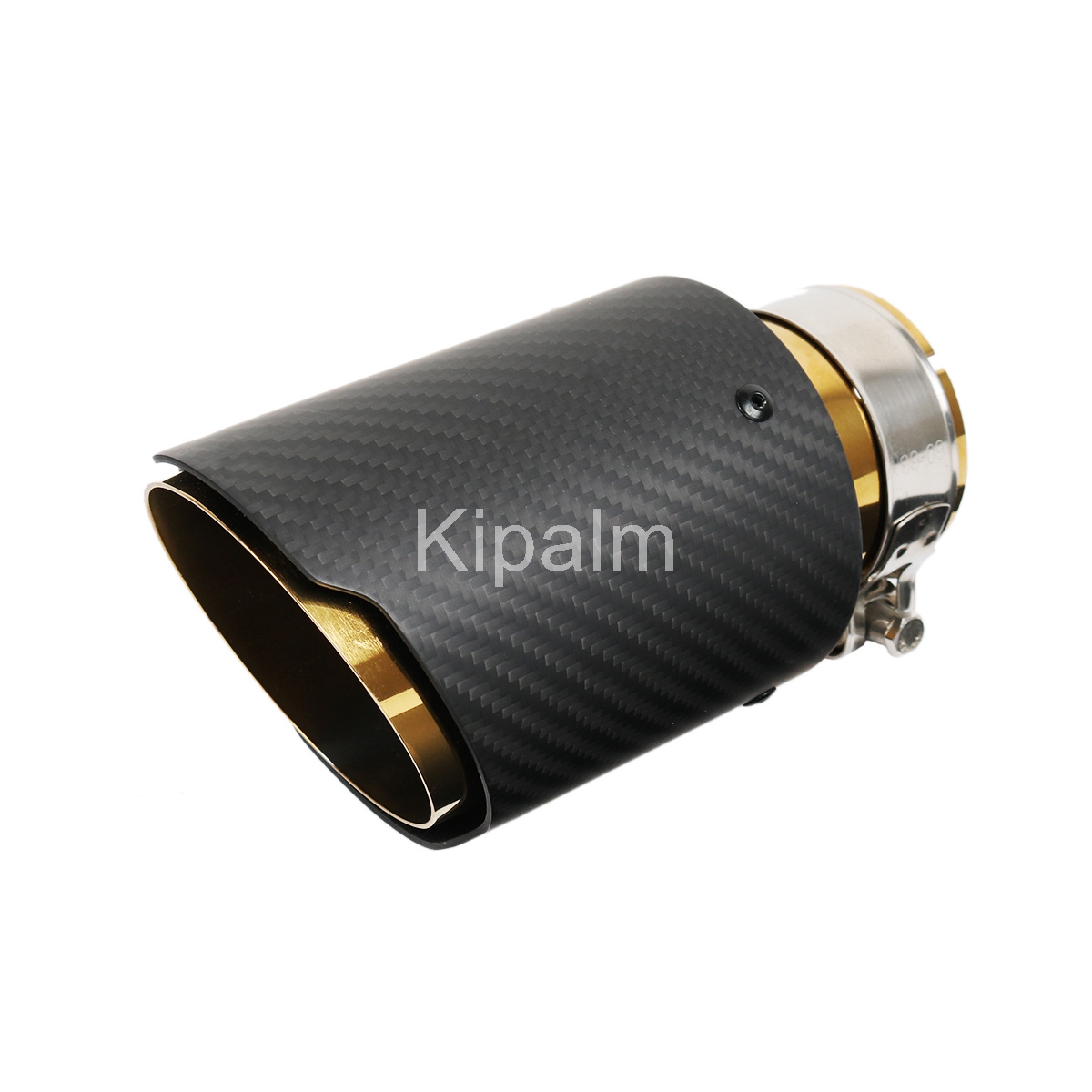

Matte Carbon fiber with Gold Pipe Exhaust Muffler End Pipe Tail Tip AK Logo