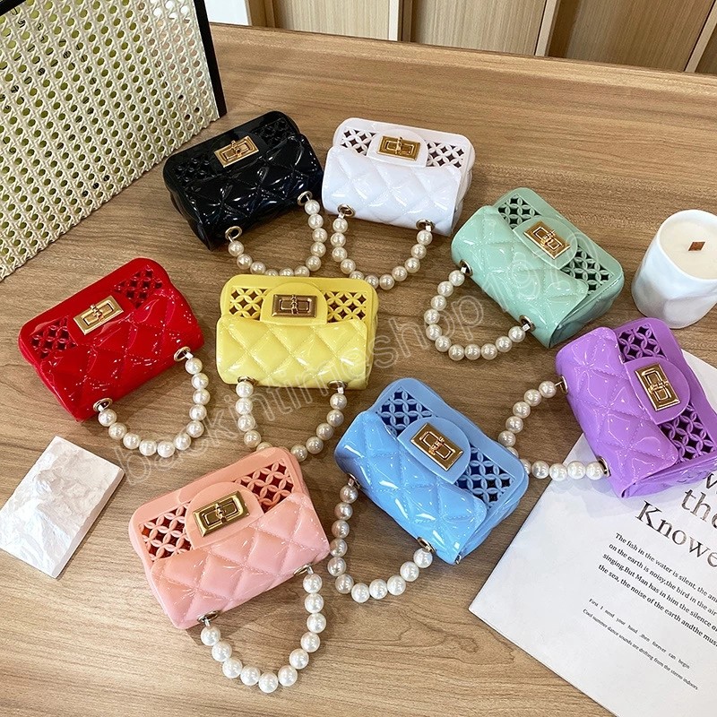 Sacs à main et sacs à main en PVC pour enfants, Mini sacs à bandoulière couleur bonbon pour filles, portefeuille transparent pour pièces de monna