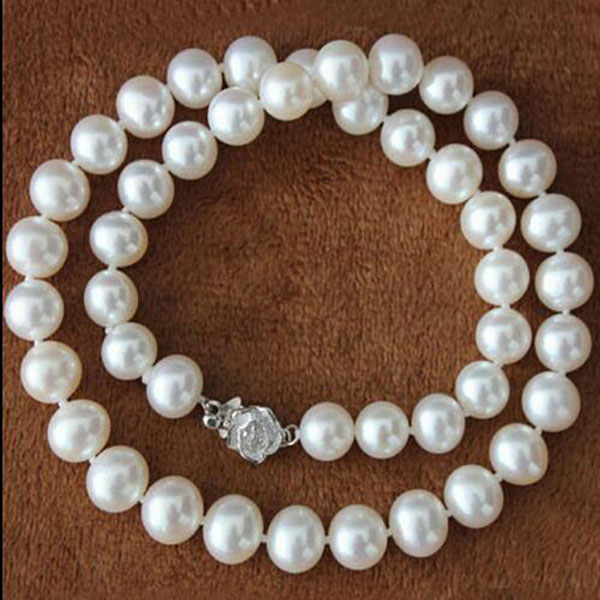 

Natural Real 8-9mm White South Akoya Sea Pearl Necklace 18''