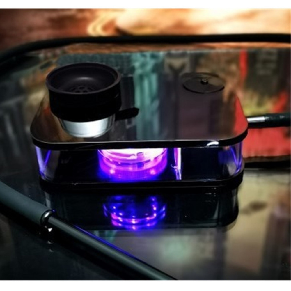 

LED Hookahs acrylic square Book shisha bong with lamp carbon sequestration complete set Smoking pipes