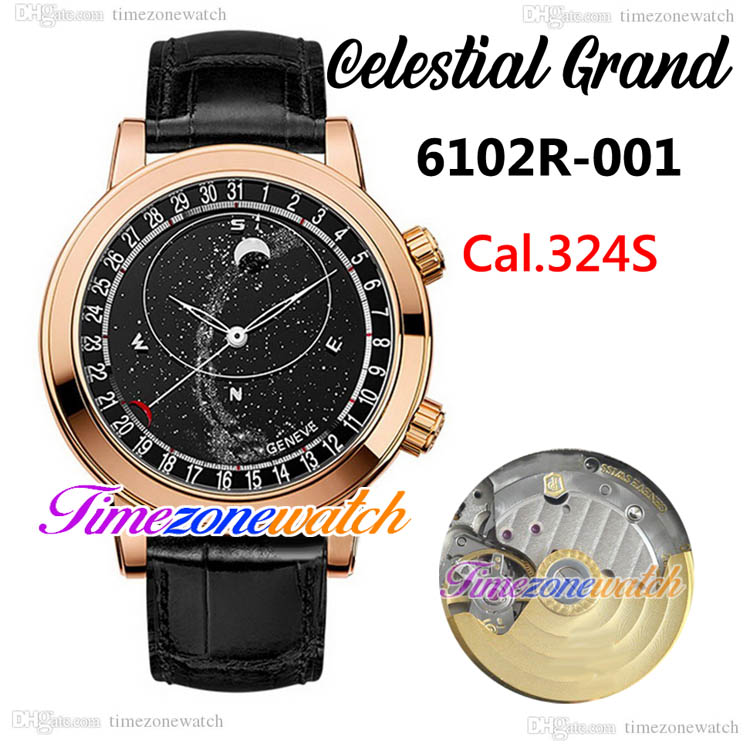 

BWF V5 Date 6102R-001 Celestial Grand Complication Mens Watch A324S Automatic 6102 Rose Gold Case Starry Sky Dial Leather Strap Watches TWPP Timezonewatch E223b2, E223a (2)