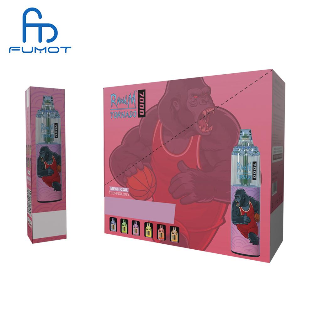 

Original RandM Tornado 7000 Puffs Disposable cigarettes Pod Device Kit 1000mAh Rechargeable Battery 14ml Prefilled Pods210g