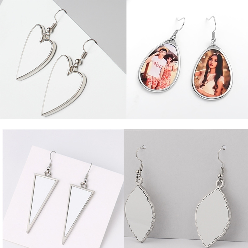 

Party Favor Sublimation Blank Dangle Earrings Heart Shape Drop Earring For Hot Transfer Printing Consumables