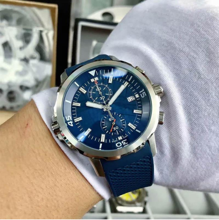 

Top AAA Mens Chronograph Quartz Watches Blue Dial Man Military Sport Watch wristwatches for men Business wristwatch Reloj wholesale Wristwatches Montre De Luxe