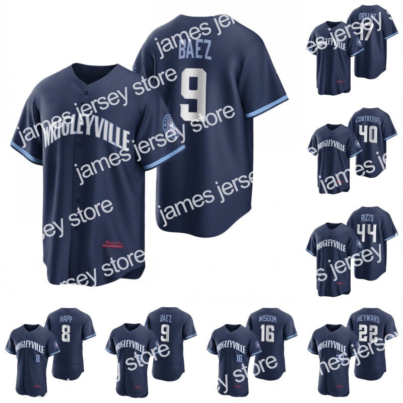 

New Wrigleyville 9 Javier Baez Cubs Baseball Jersey Chicago 17 Kris Bryant 44 Anthony Rizzo 22 Jason Heyward Ryne Sandberg Patrick Wisdom Ernie, 14