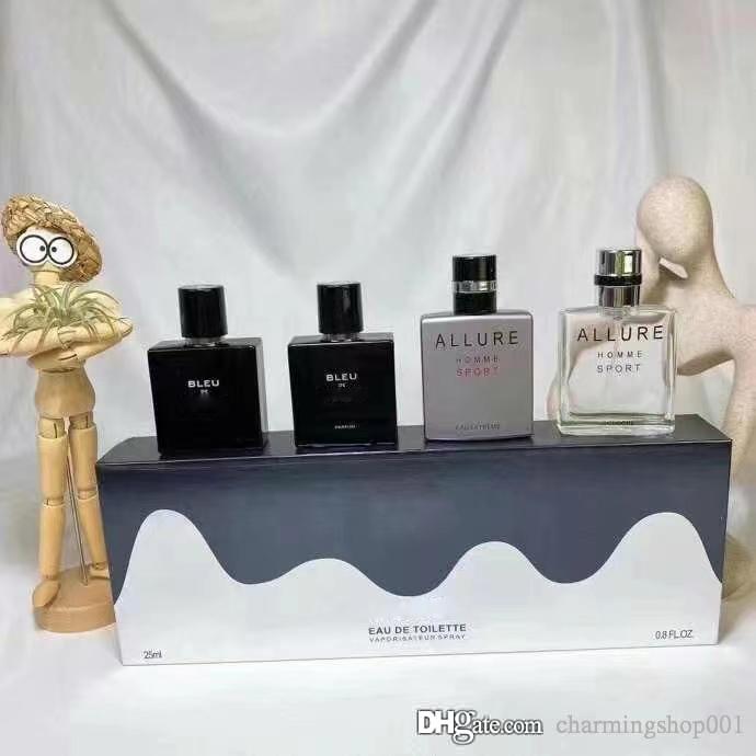 

Hottest Perfume Sets Fragrance for Men 25ml 4 EDT EAU De Toilette Spray Parfum Homme Sport Designer Perfumes Cologne Pleasant Fragrances Gift Box Wholesale Dropship