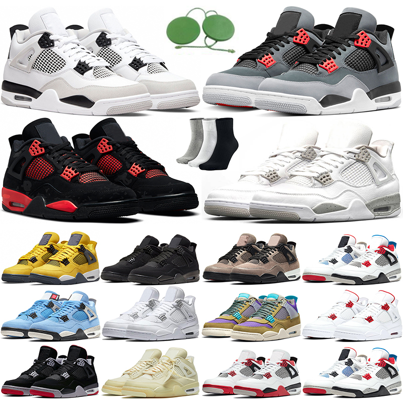 

Jumpman 4 4s Basketball Shoes Red Thunder White Oreo Raptors Black Infrared Black Cat Bred Pure Money University Blue Sail Mens Womens, Noir