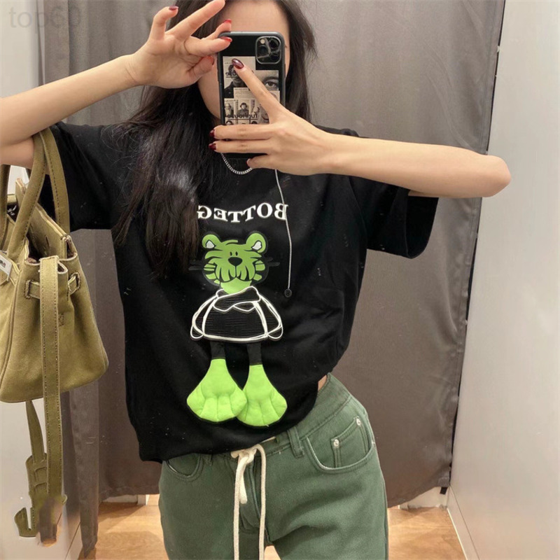 

Women' T-Shirt designer 2022 men' and women' new printed tiger head loose casual BF short sleeved T-shirt fashion ins bottomed shirt cartoon top 63LI, 2# packing bag
