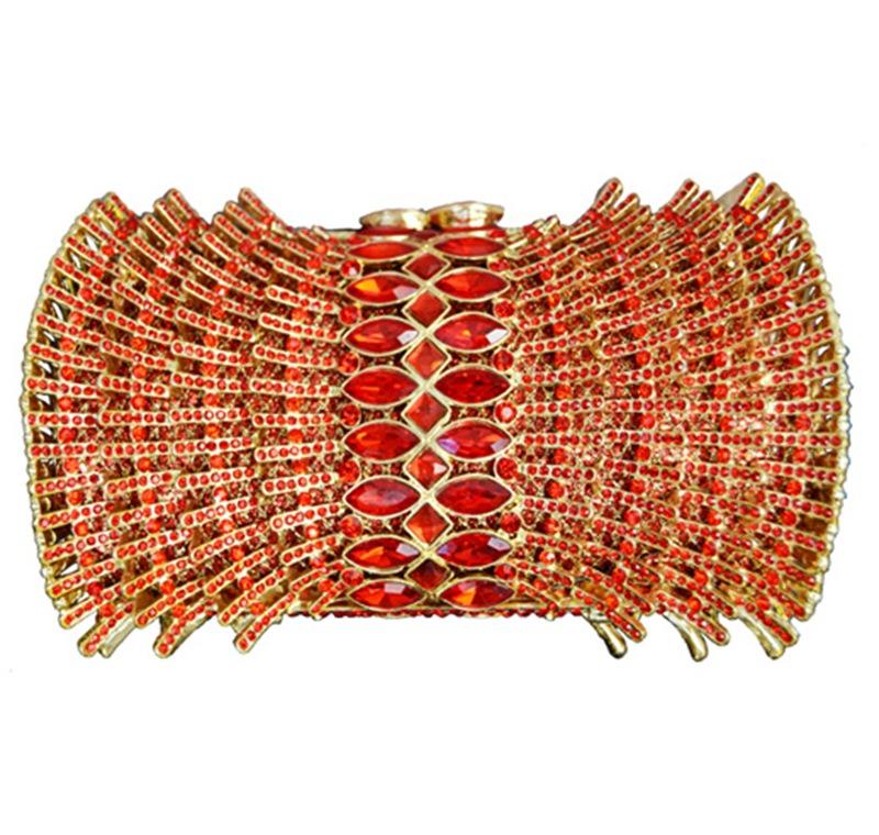 

Evening Bags XIYUAN Red/green/blue/grey Crystal Diamond Bag Feast Party Purse Wedding Bridesmaid Clutch With Chain Bling Handbag, Color same as pictur