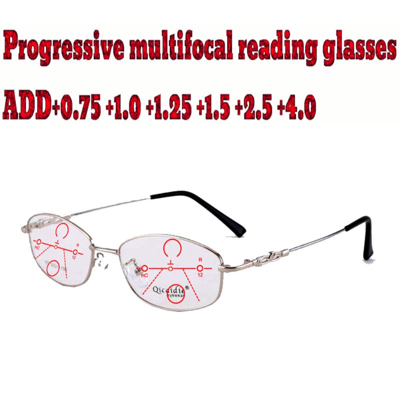 

Sunglasses Alloy Frame Anti Blu Light Ultralight Progressive Reading Glasses For Business Women 1.0 1.5 1.75 2.0 2.5 3 3.5 4Sunglasses