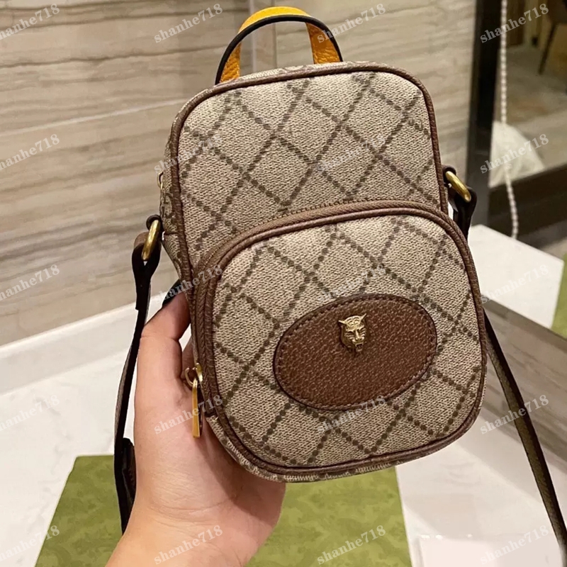 

Neo Vintage Tiger Head Waist Bag Phone Purse Men Women Shoulder Crossbody Bags Canvas Messenger Bag Designer Luxury Handbags Clutch Wallets, Add box