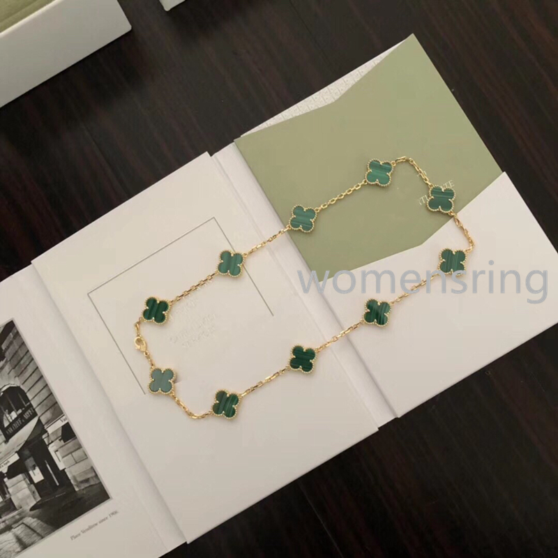 Four-leaf clover ten-flower Chain necklace pure handmade craftsmanship to create electroplating 18K gold craftsmanship ladies fashion necklaces