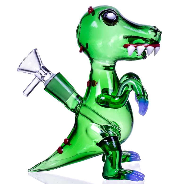Handmade cartoon dinosaur model hookah glass beaker egg bongs oil dab rigs-image-382132488