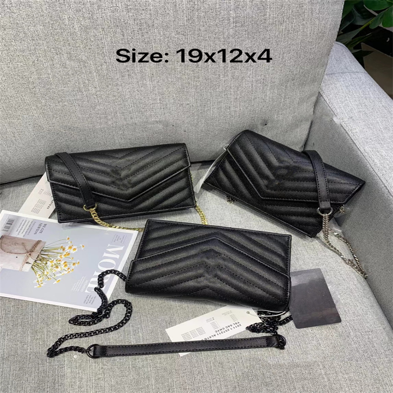 

2022 Luxurys Designer Leather Bags Women Genuine Handbag Crossbody Lady Shoulder WOC LOULOU Bag Flip Cover Femal Tote YSLity Coin Purse TOTE, Black