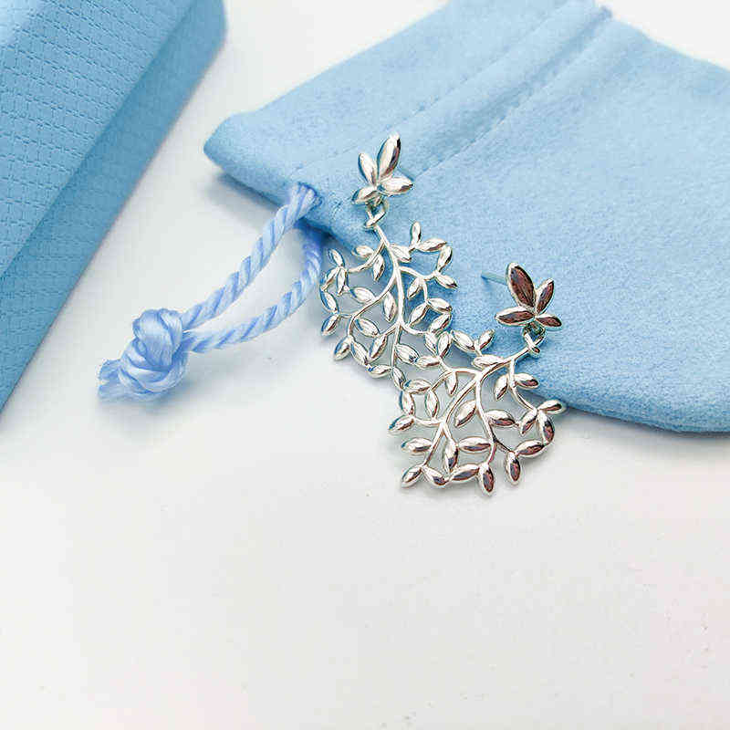 S925 Sterling Silver Earrings For Women 1:1 Classic Olive Leaf Earrings Sweet Temperament Luxury Jewelry Party Gift 3 Colors Z260130-image-764519685