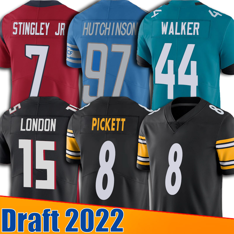 

2022 Draft 8 Kenny Pickett Jersey Travon Walker Aidan Hutchinson Drake London Jerseys Derek Stingley Jr Garrett Wilson Ahmad Gardner Chris Olave Jameson Williams, Man custom jersey (mzh)