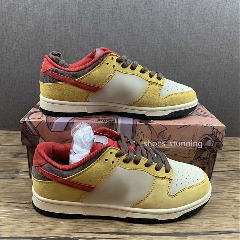 Top A1A Qualité Skateboard Chaussures Duks Low Terreux Jaune Café Rouge Couleur Unisexe Chaussures De Loisirs Baskets Livrées Avec ShoeBox Taille