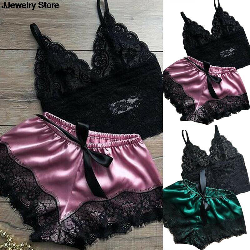 

1 Set Womens Lace Sleepwear Lingerie Tops Shorts Babydoll Pajamas Nightwear, Pp