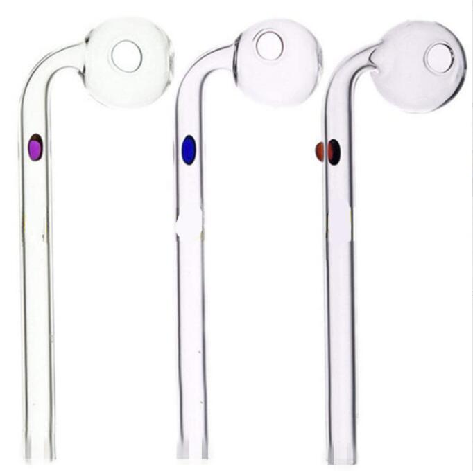 

QBsomk 14cm Curved hookahs accessories Glass Oil Burners Pipes with Different Colored Balancer Water Pipe smoking pipes