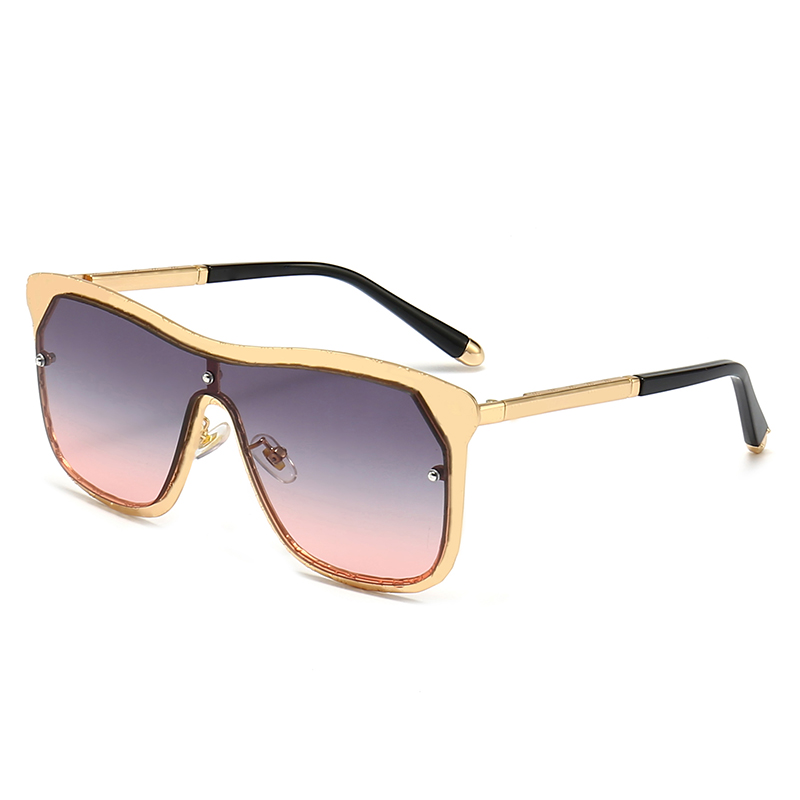 sunglasses womens trendy 10263 Metal Print Trendy Oval Eyewear Mixed Colo Classic style Square wayfarer women Fashion Anti ultraviolet Alloy glas