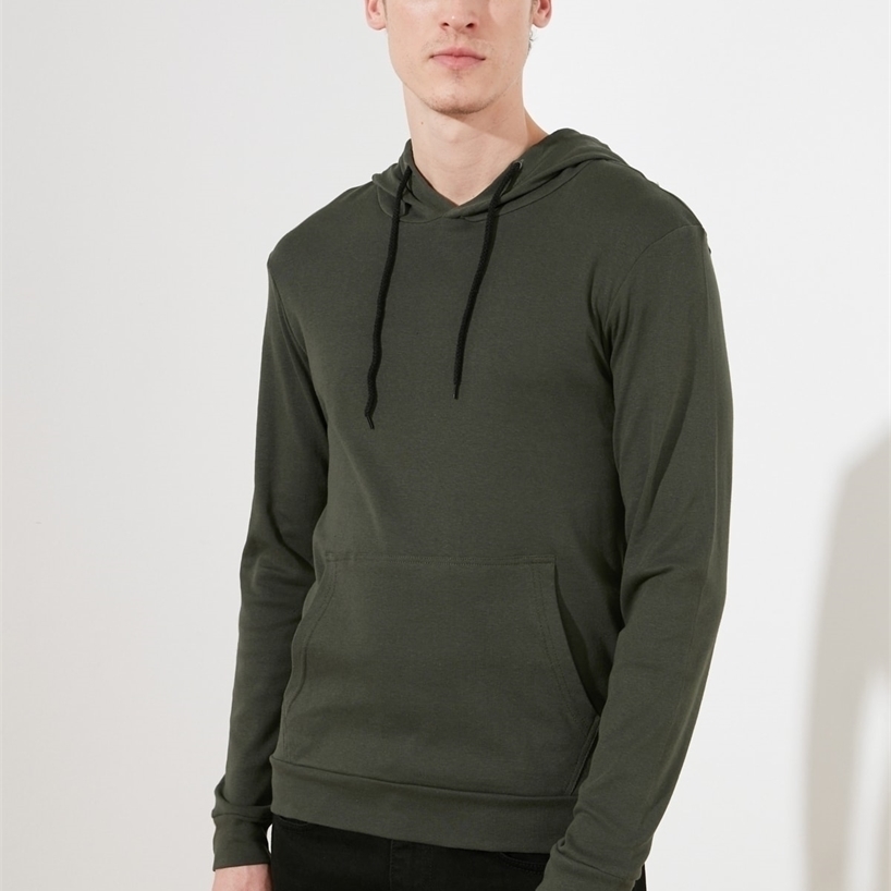 

Trendyol Men 'S Long-Sleeved Hooded T-Shirt TMNAW21TS0228 220318, Anthracite