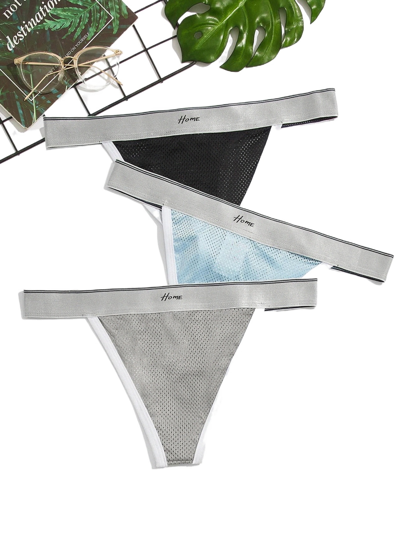 

men 3pcs Letter Tape Waist Jockstrap W7La#, Multicolor