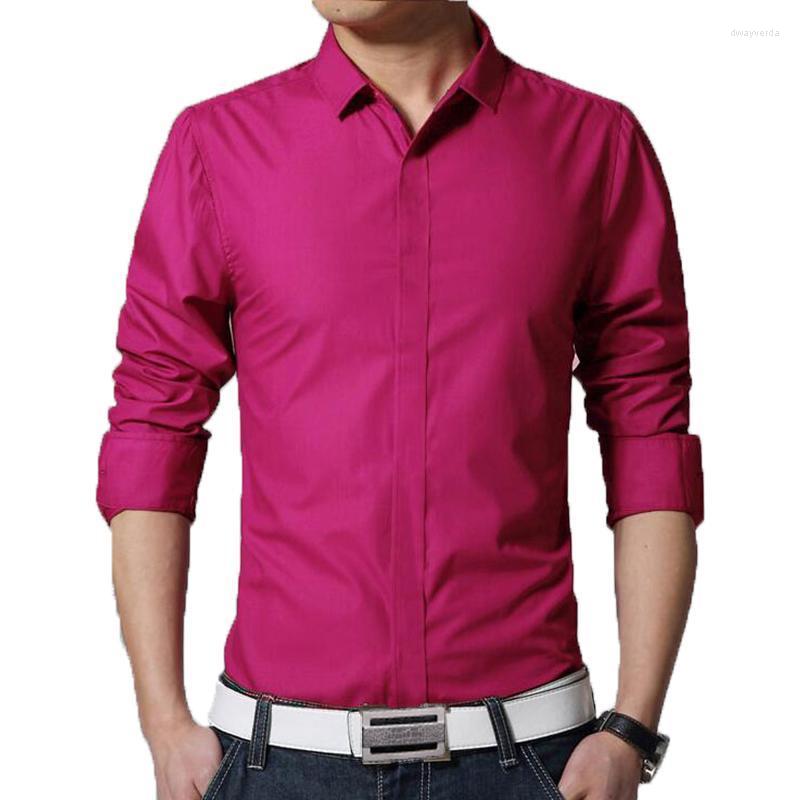 

Men's Casual Shirts Men Long Sleeve Dress 2022 Slim Fit Imported Clothing Man Slimming Fashion Shirt Social Blouse Brand ClothingMen's Dway2, Black