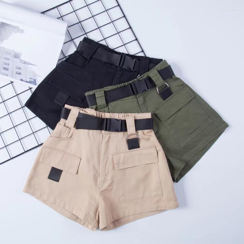 

Women' Shorts Vintage Belt Black Biker Womens High Waist Summer Sexy Cotton Cargo Streetwear Plus Size Korean 2022, Green