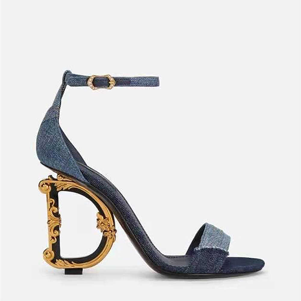 

Sandals woman letter bottom high-heeled shoes slip woman luxury designer shoes dermal pump lady slippers wedding summer dress and box dust can match bag, 15