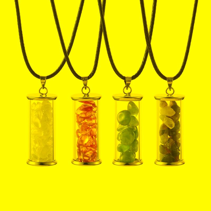 

Pendant Necklaces 4pcs Wishing Bottle Stone Bead Chip Wish Bottles Charms Jewelry Gifts Valentine's Day PresentsPendant