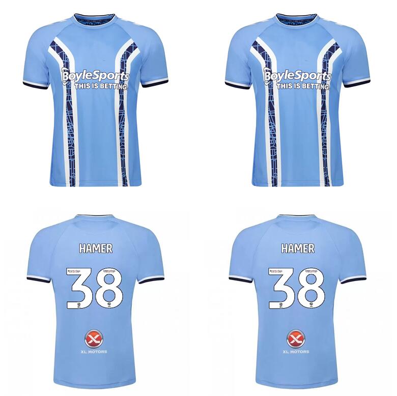 2022 2023 Jerseys de football de Coventry City Waghorn Godden Hamer O'Hare Home Away 23 23 Football Men and Kids Shirts
