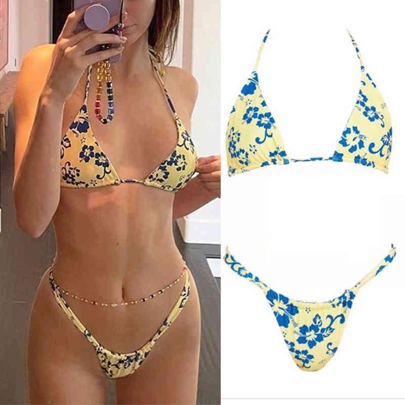 

Rinabe Sexy Bikini Floral Print Swimwear String Bikini Set Push Up Swimsuit 2021 Bikinis Women Biquini Beach Bathing Suit Women, 04