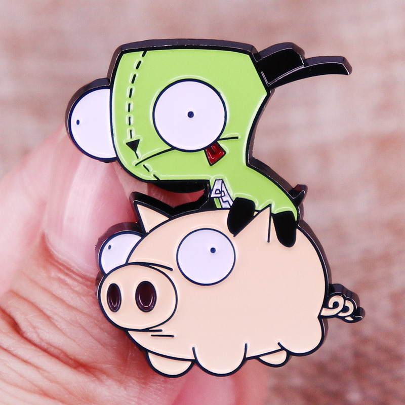 

Sci fi Meiman Invader Zim Lapel Pin Badge jewelry gift brooch, As picture