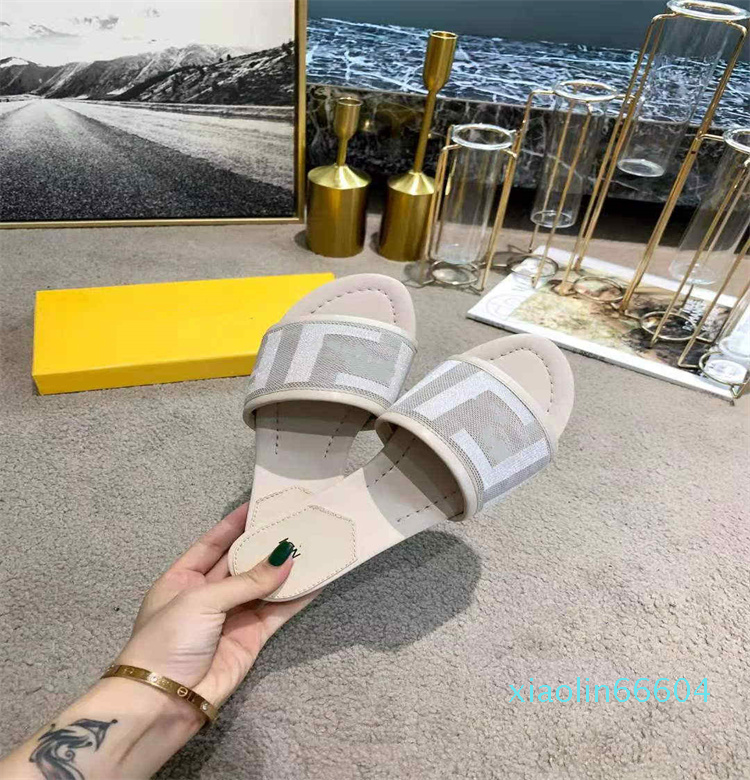 

Fashion-Women Sandals Slippers Embroidery Slides Sandal Floral Brocade Flip Flops Striped Beach Leather Rubber Flower Slipper Loafers