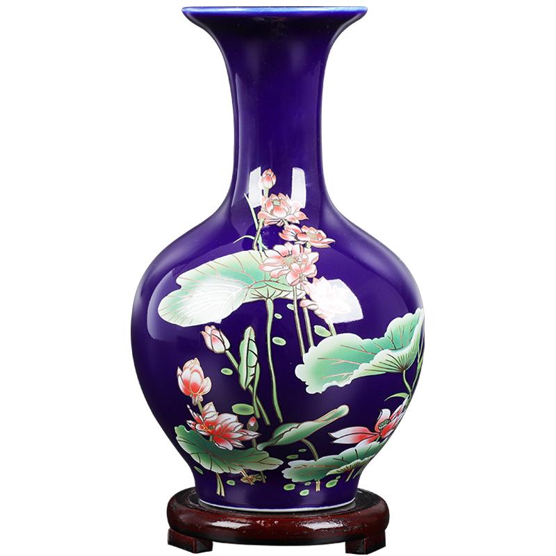 

Vases Jingdezhen Small Ceramic Vase Home Decoration Ornaments Flower Arrangement Dried Chinese Living Room TV Cabinet