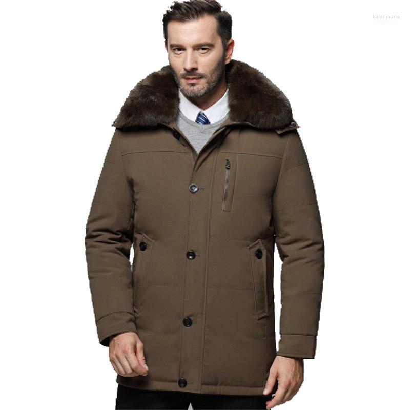 

Men's Down & Parkas KIMSERE Winter Warm Overcoats With Fur Collar Fashion Cotton Lined Thicken Thermal Jackets Outerwear For Man Kare22, Black