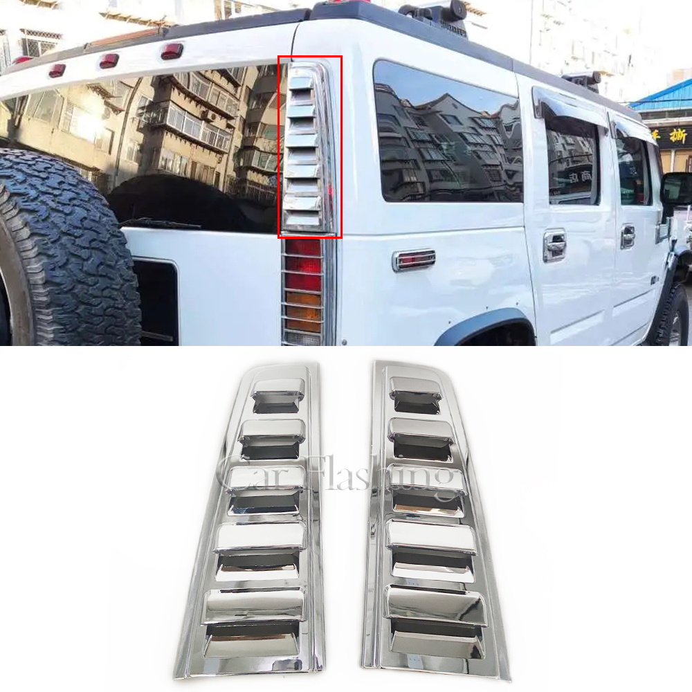 

2pcs Rear Bumper Tail Light Cover For HUMMER H2 2003-2009 Trim Chrome Back Lamp Protection Frame For Auto Car Accessories
