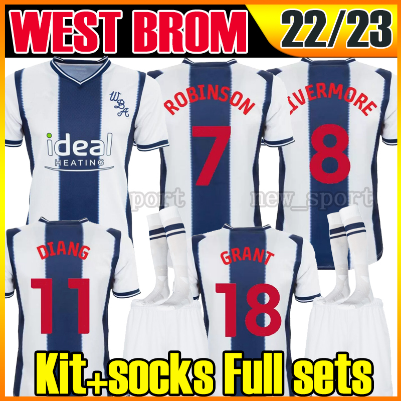 

22 23 WEST BROM soccer jerseys 2022 2023 amiseta de futbol Robson Kanu men Robinson GRANT Mowatt kids kits socks full sets jersey football shirt uniforms, 22 23 home