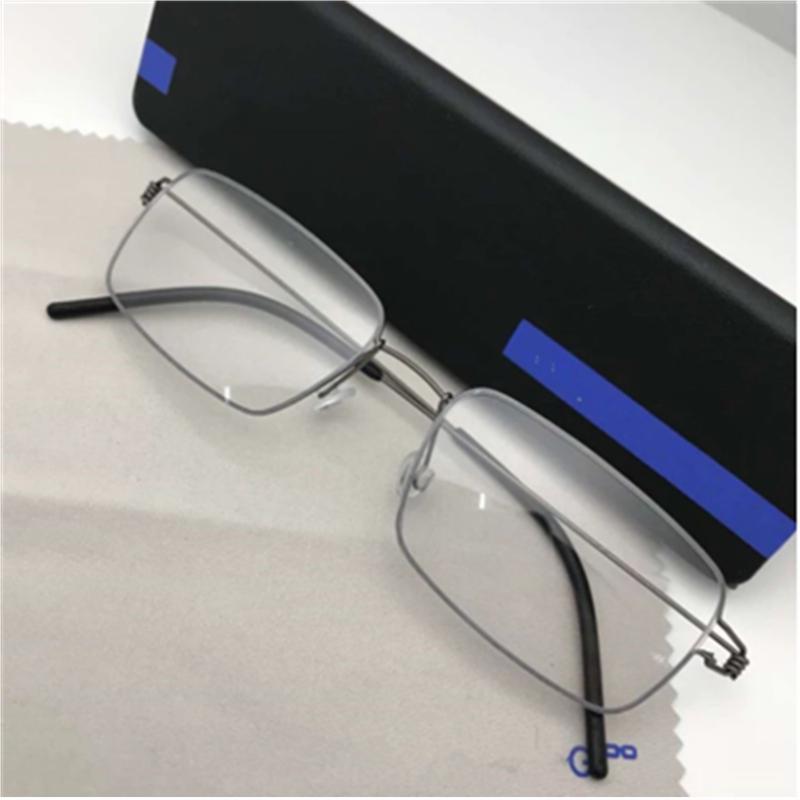 

Fashion Sunglasses Frames Handmade Titanium Alloy Glasses Frame Men Optical Prescription Eyeglasses Women Korean Screwless Rectangle Eyewear