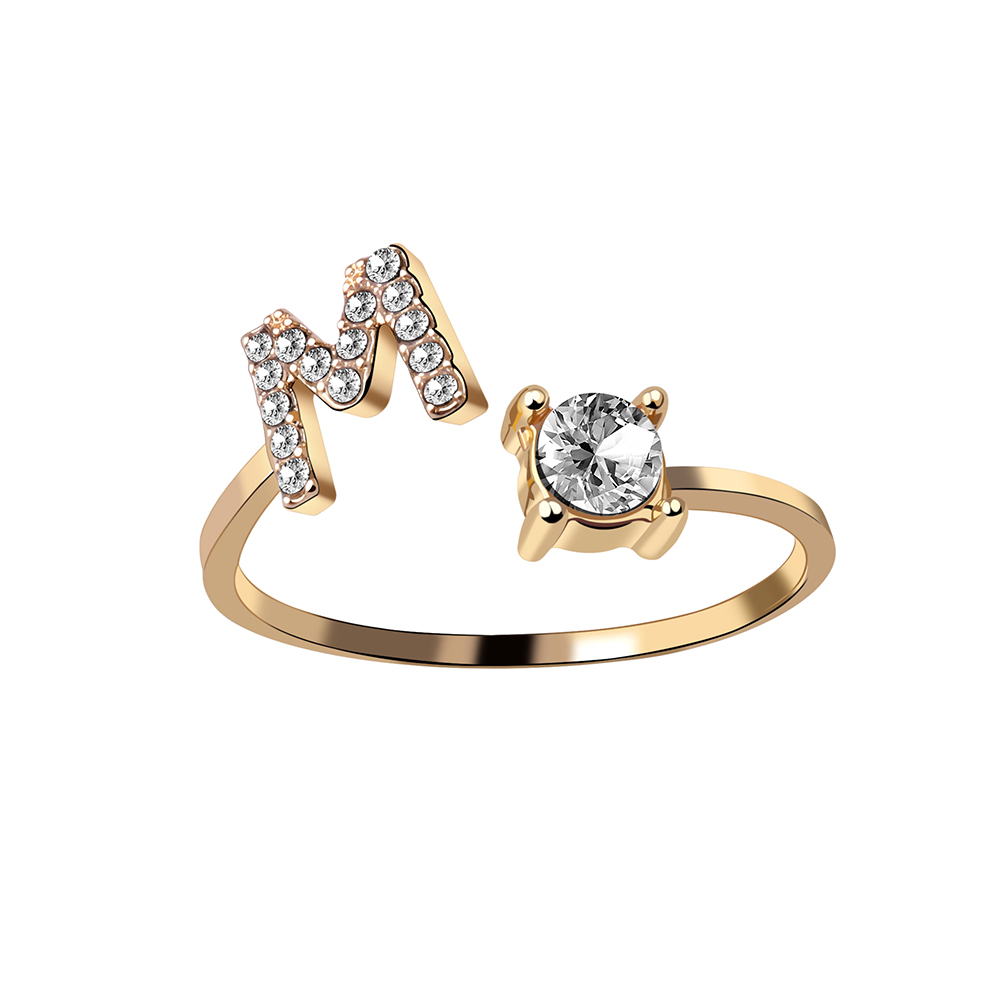 

Fashion 26 Initial Letter Ring Gold Silver Color Personality Women Finger Rings